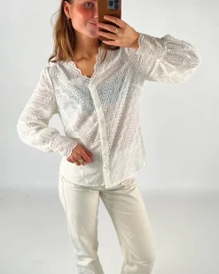 VIBEKE blonde bluse, hvid