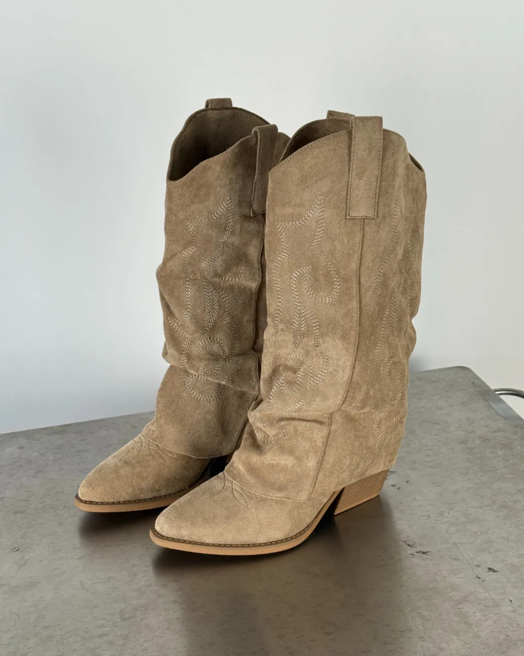 VIRGINIA suede støvler, beige