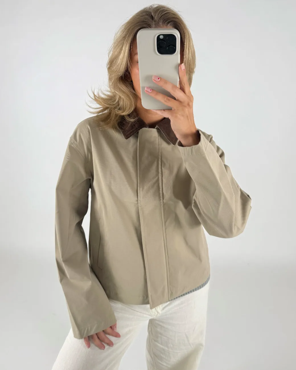WILMA kort trenchcoat, beige