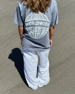 WORLDWIDE t-shirt, stone/hvid