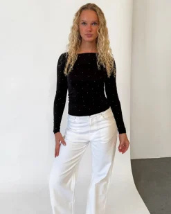 ZANA boatneck bluse, sort