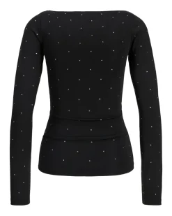 ZANA boatneck bluse, sort