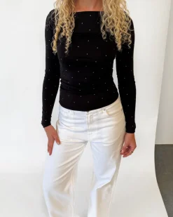 ZANA boatneck bluse, sort
