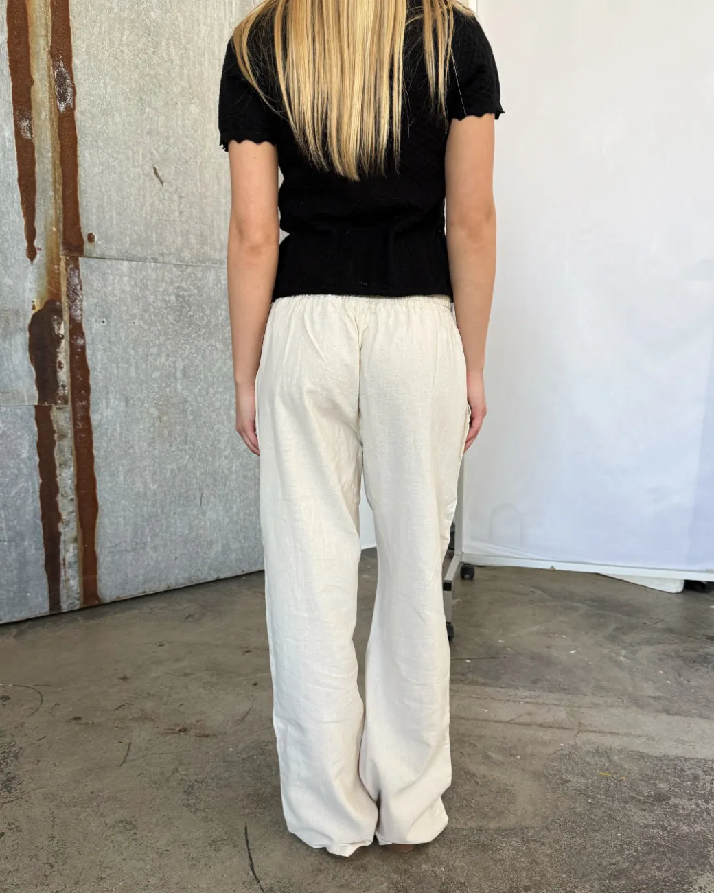 ZARA hørbukser, beige