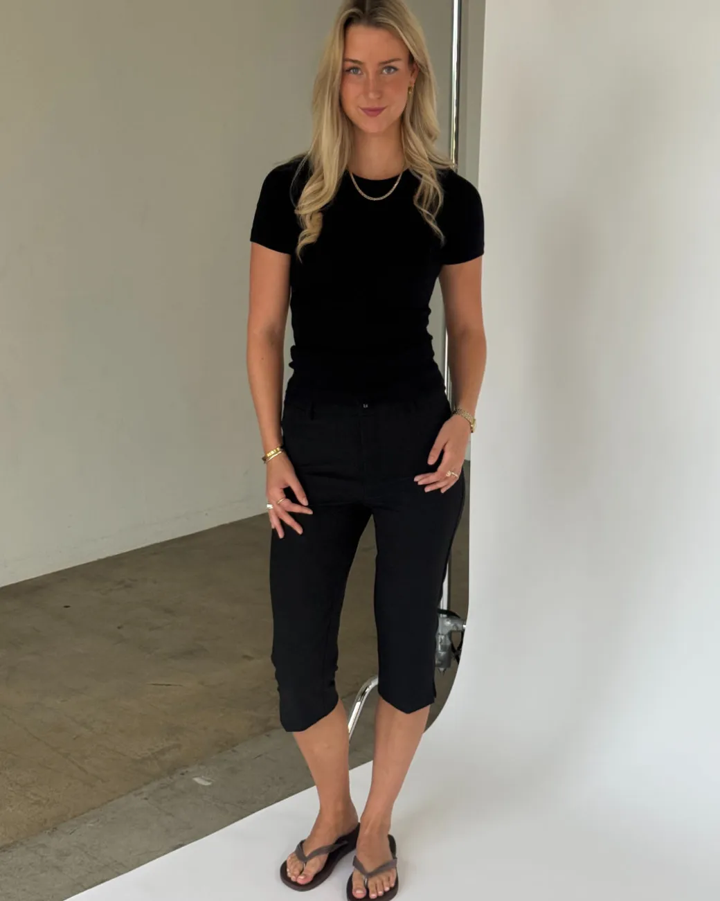 ZARIA capri bukser, sort