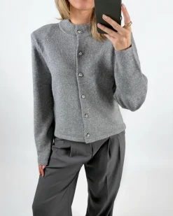 ZARI strik cardigan, grå
