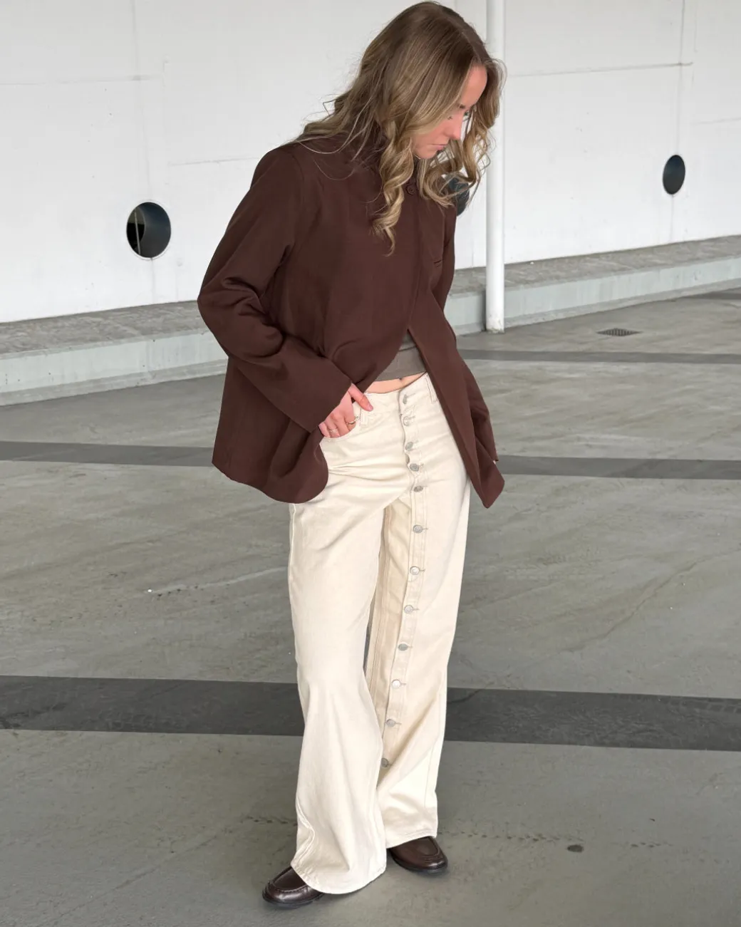 ZOE wide leg jeans, creme