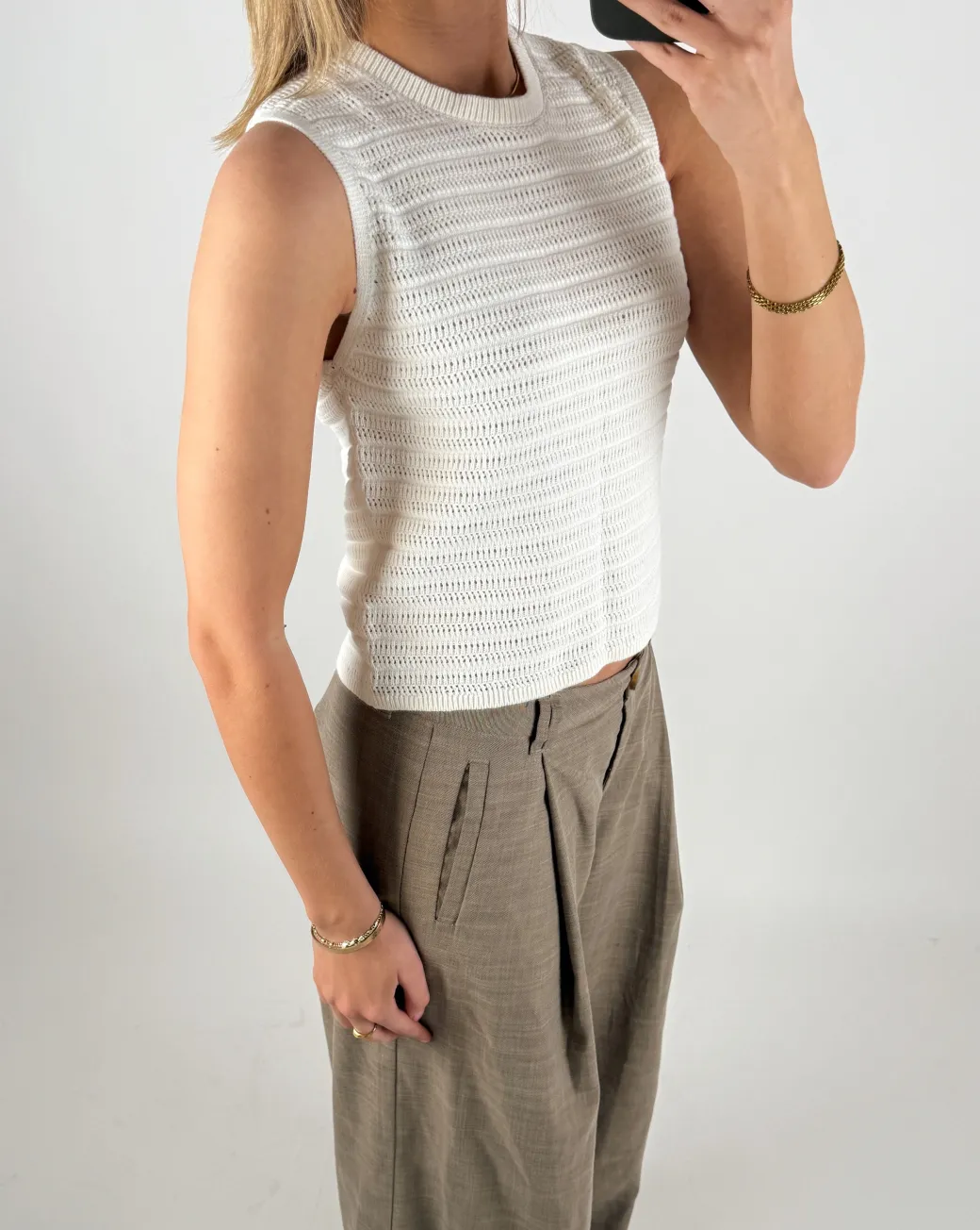 ZUSANNAH strik top, hvid